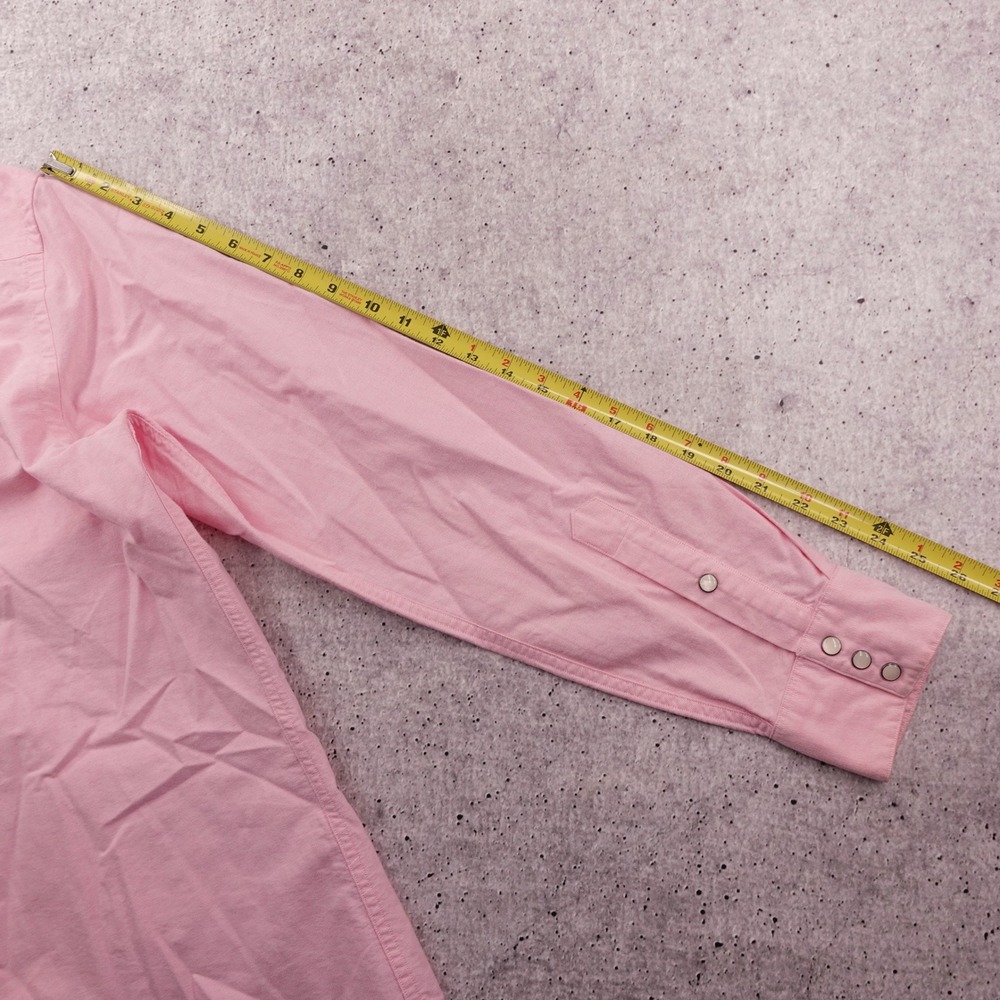 Polo Ralph Lauren Mens Pink Cotton Oxford Western Pearl Snap Front Shirt Large - Picture 12 of 12